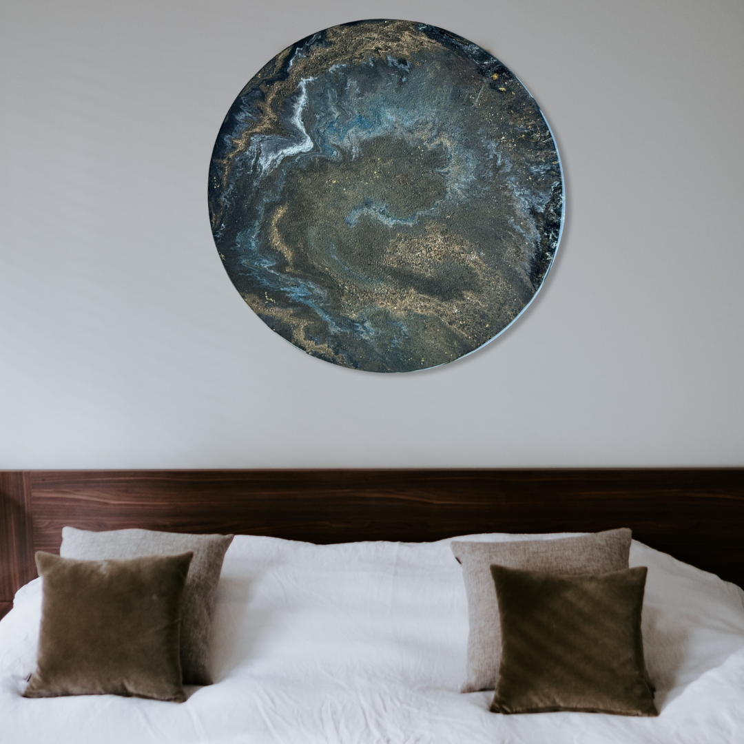 Epoxy schilderij - COSMIC - Ø60 cm