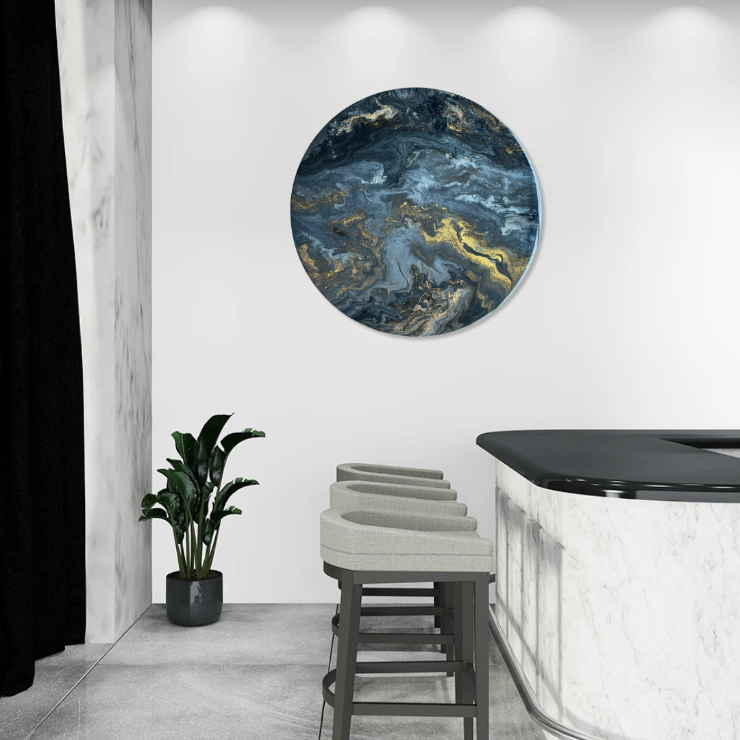 Epoxy schilderij - wanddecoratie- ORBIS - Ø60 cm