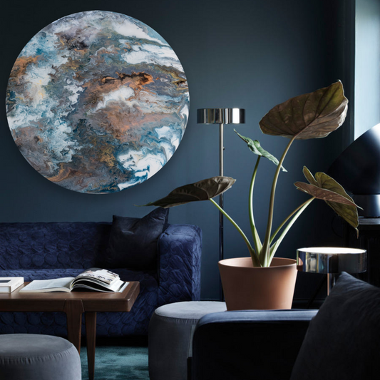 Epoxy schilderij - FROM ABOVE AND BEYOND - Ø100 cm