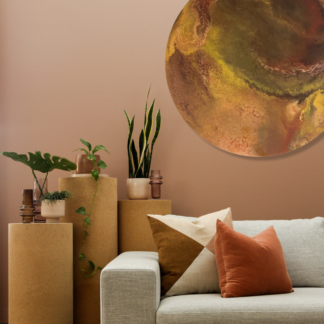 Epoxy schilderij - GOLDEN HOUR - Ø75 cm