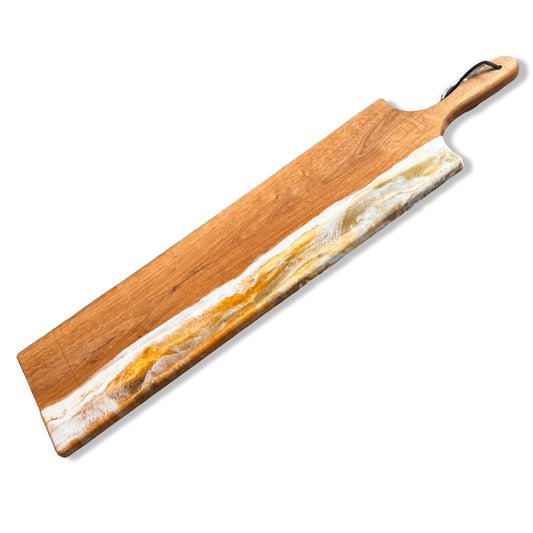 Luxe borrelplank XL Deluxe - 80 cm- oker/wit/goud