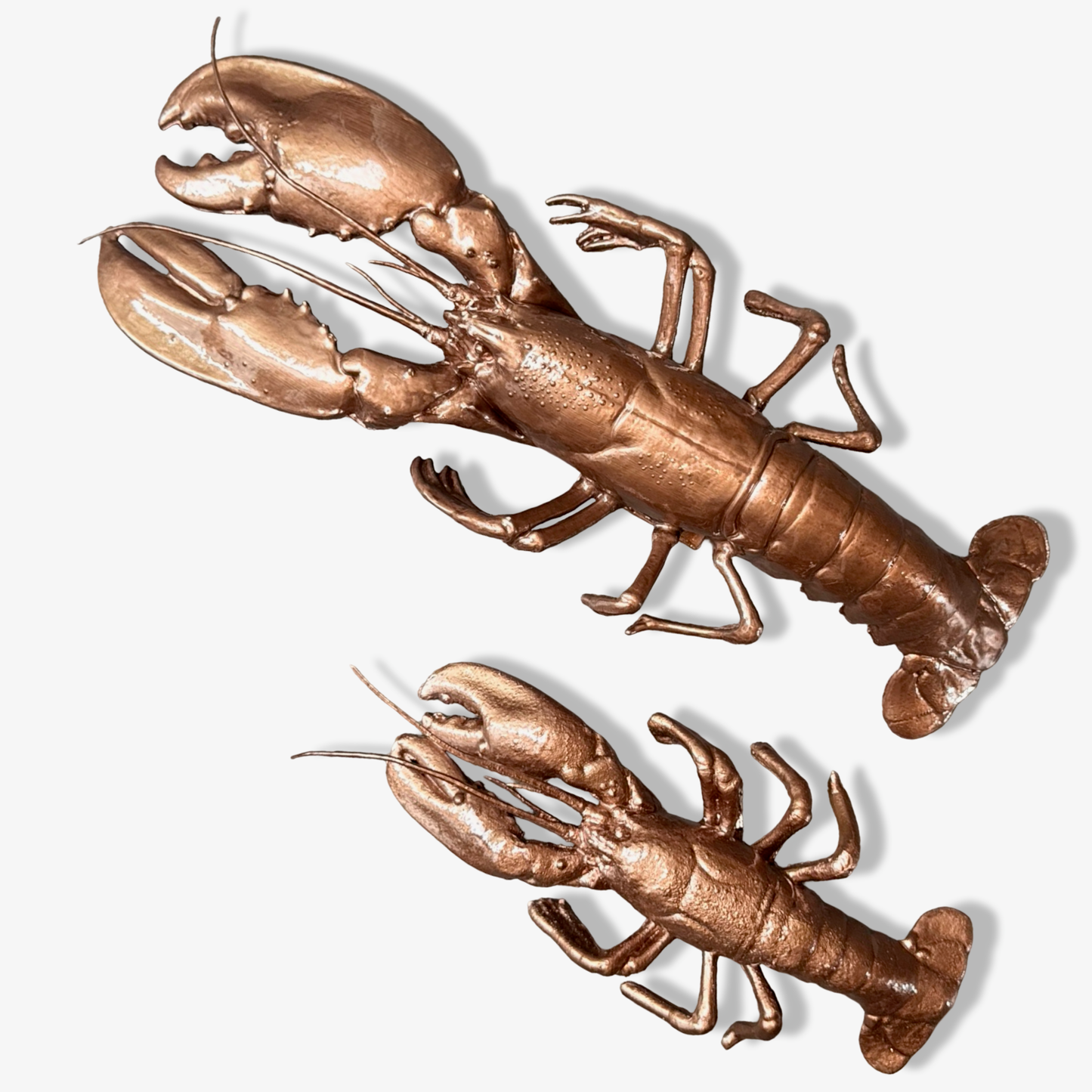 Mini epoxy kreeft wanddecoratie - koper - 30x15 cm