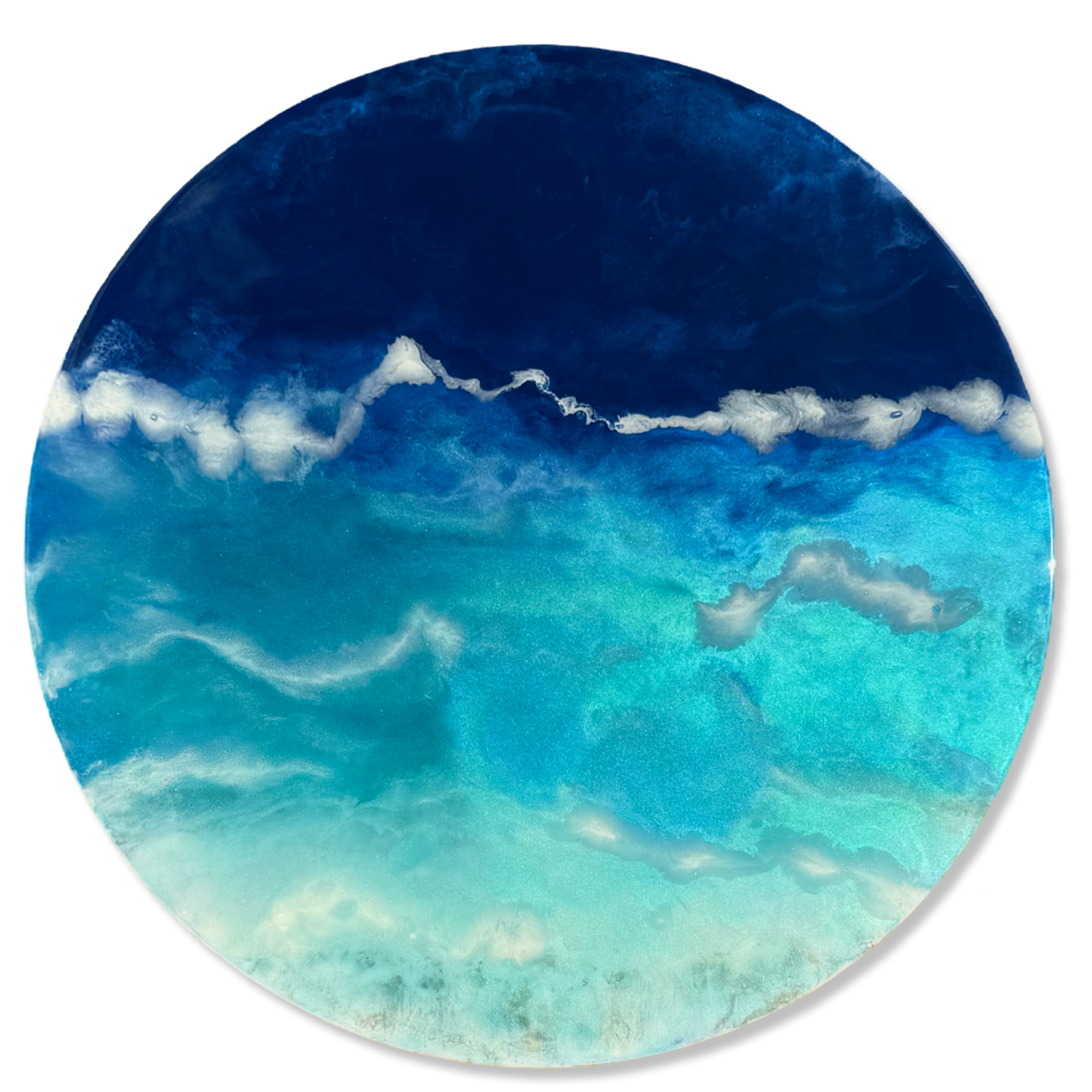 Epoxy schilderij - OCEAN VIEW - Ø80 cm