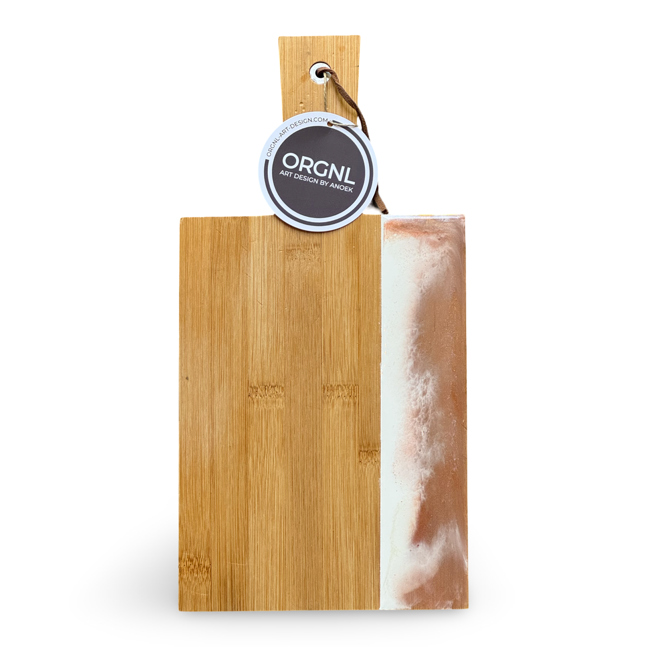 Epoxy borrelplank wit/brons/glitter maat S