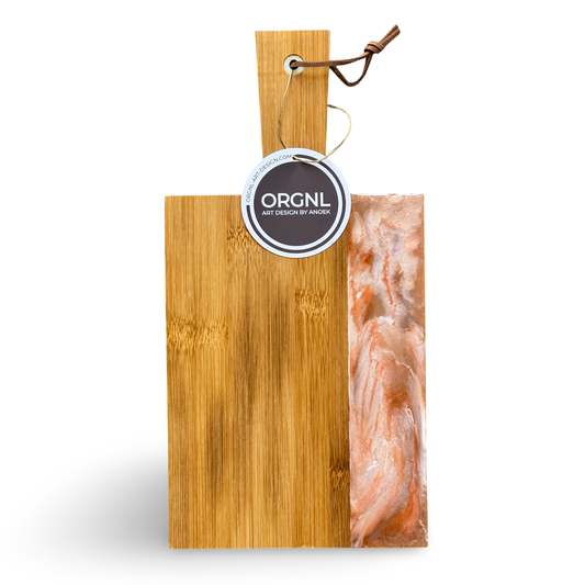 Epoxy borrelplank roze/bruin/brons/wit/ maat S