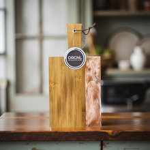 Load image into Gallery viewer, Epoxy borrelplank roze/bruin/brons/wit/ maat S