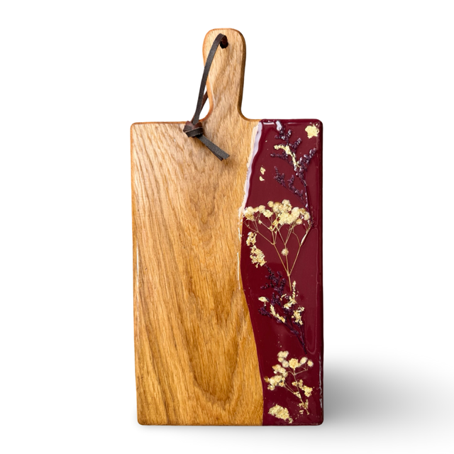 Luxe borrelplank - 40 cm - Flowers/bladgoud