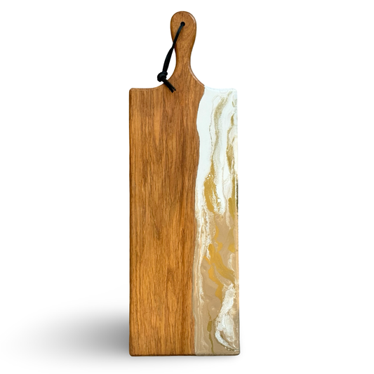 Luxe borrelplank - 60 cm - beige/wit/goud