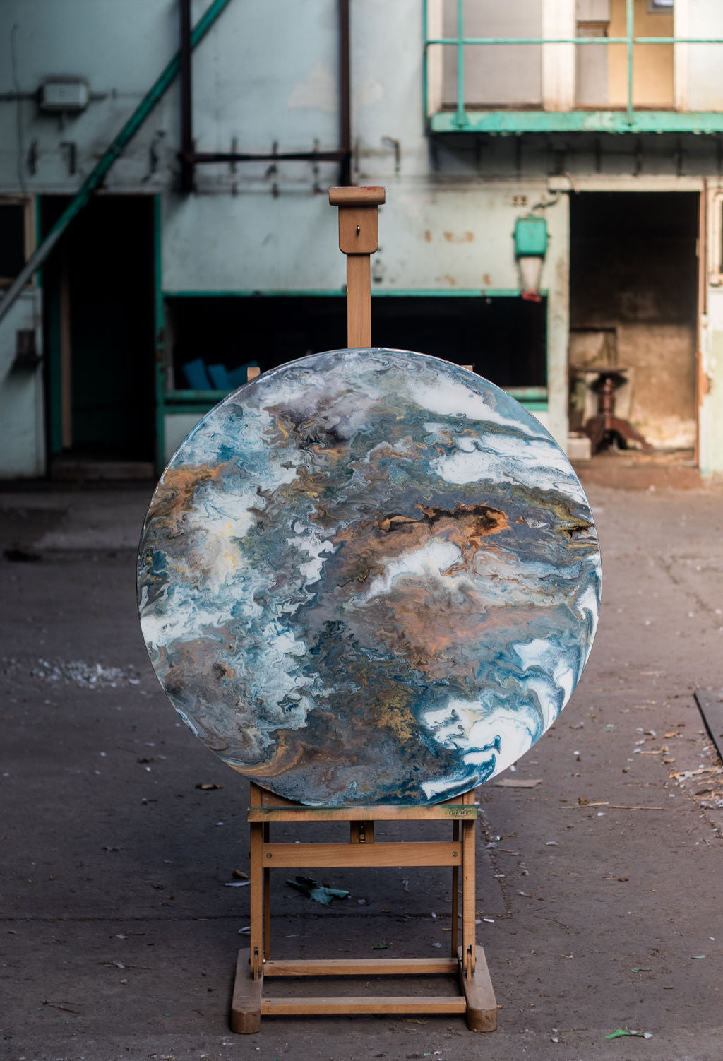 Epoxy schilderij - FROM ABOVE AND BEYOND - Ø100 cm