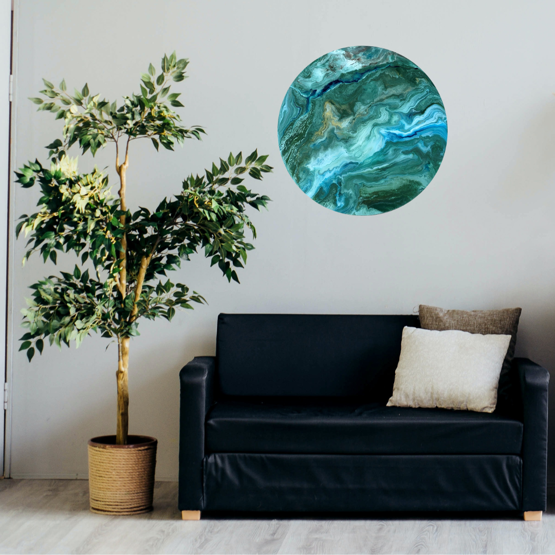 Epoxy schilderij - OLIVE - Ø 40 cm