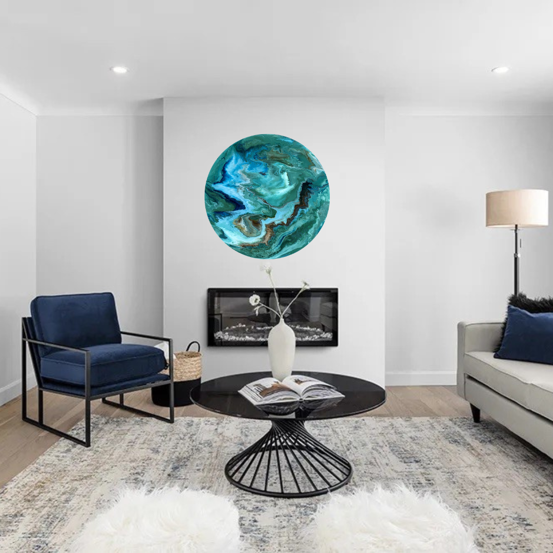 Epoxy schilderij - OLIVE - Ø60 cm