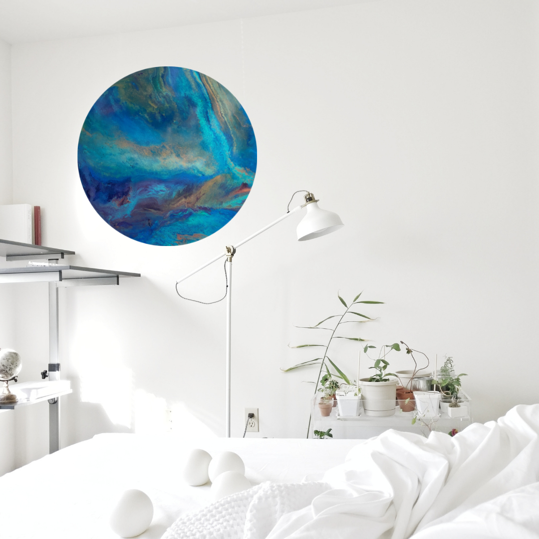 Epoxy schilderij - WATERFALL - Ø60 cm