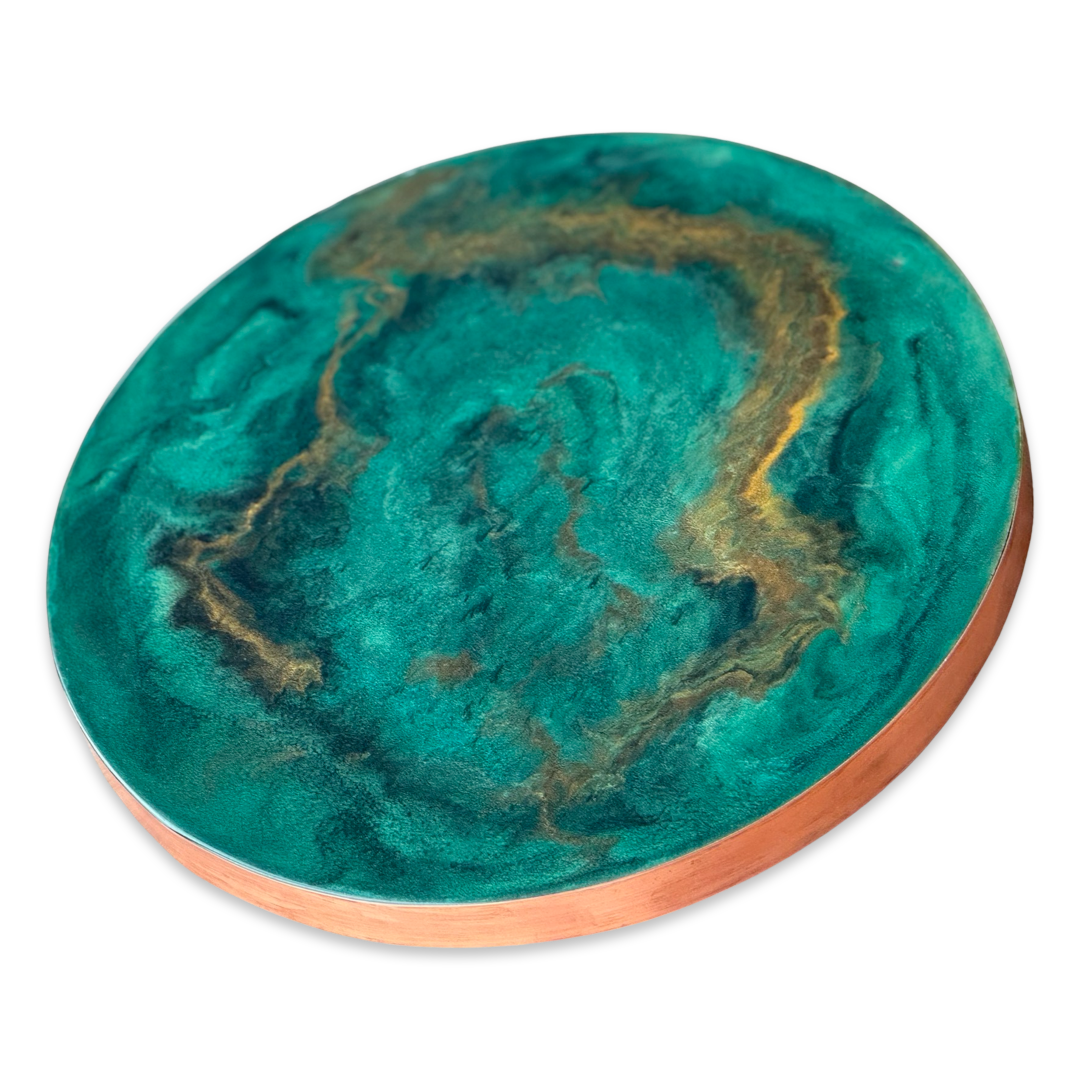 Epoxy schilderij - BRONZITE - Ø40 cm