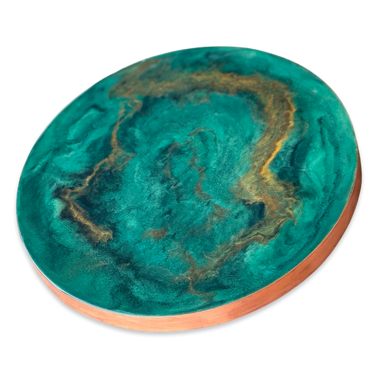 Epoxy schilderij - BRONZITE - Ø40 cm