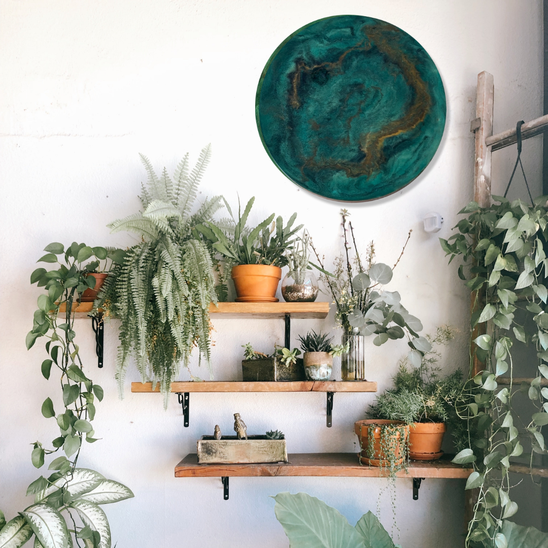 Epoxy schilderij - BRONZITE - Ø40 cm