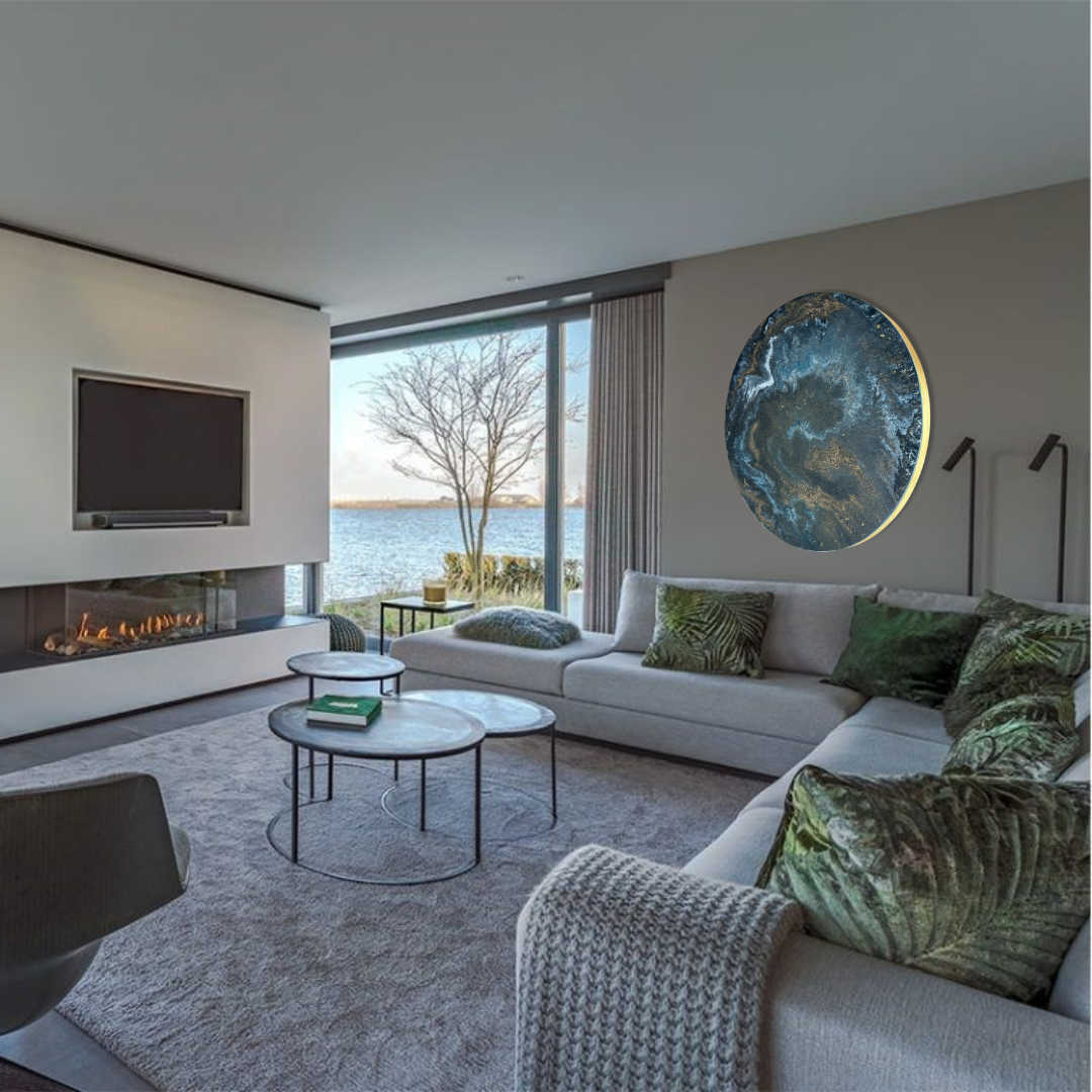 Epoxy schilderij - COSMIC - Ø60 cm