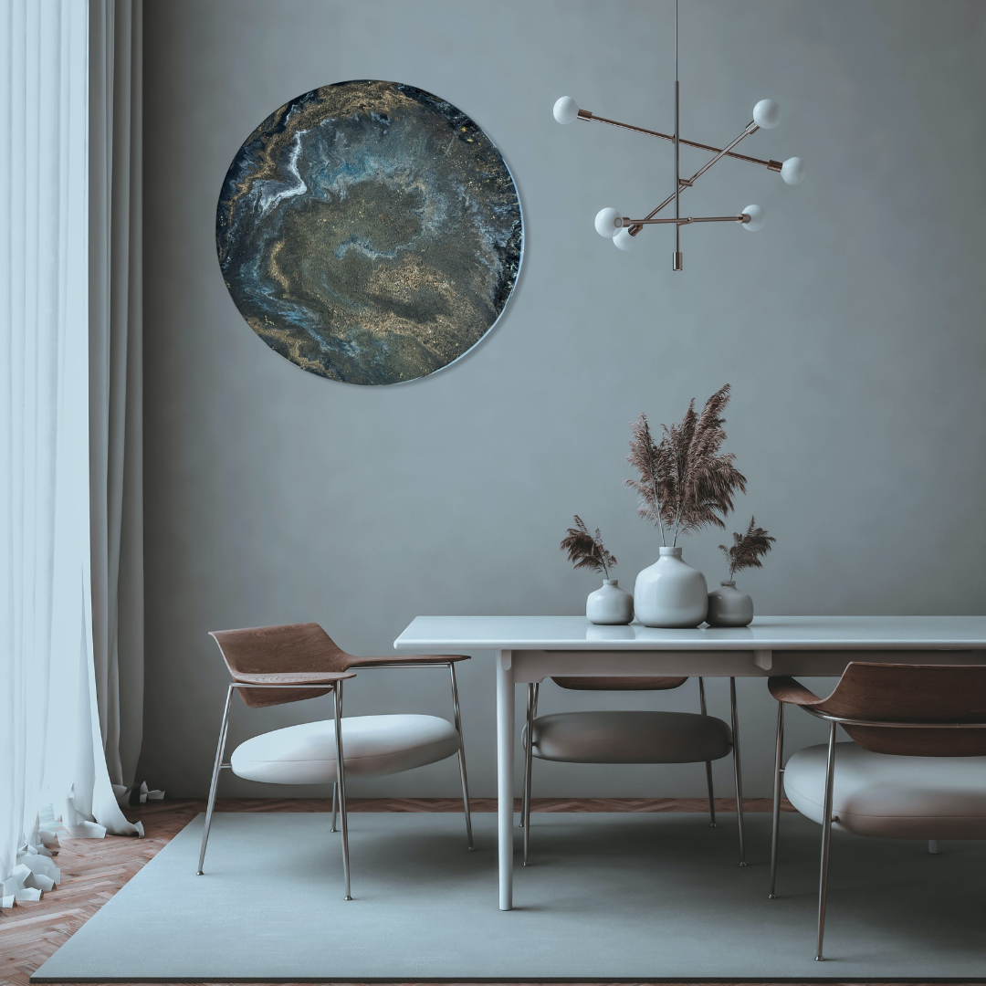 Epoxy schilderij - COSMIC - Ø60 cm