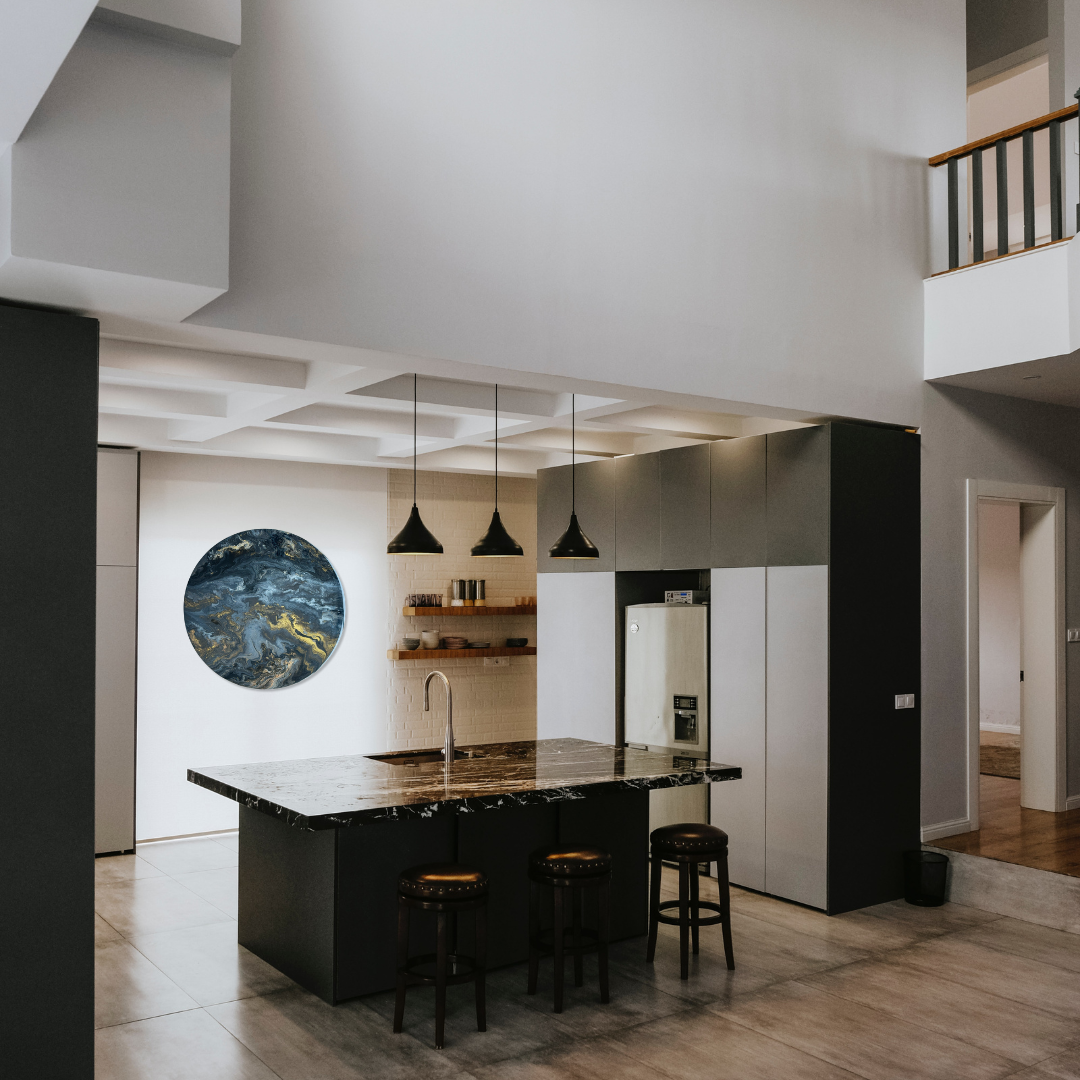 Epoxy schilderij - wanddecoratie- ORBIS - Ø60 cm