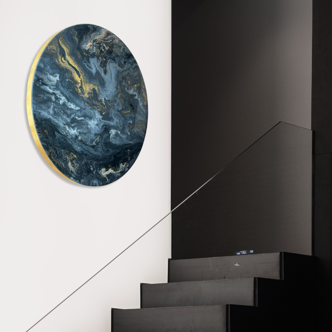 Epoxy schilderij - wanddecoratie- ORBIS - Ø60 cm