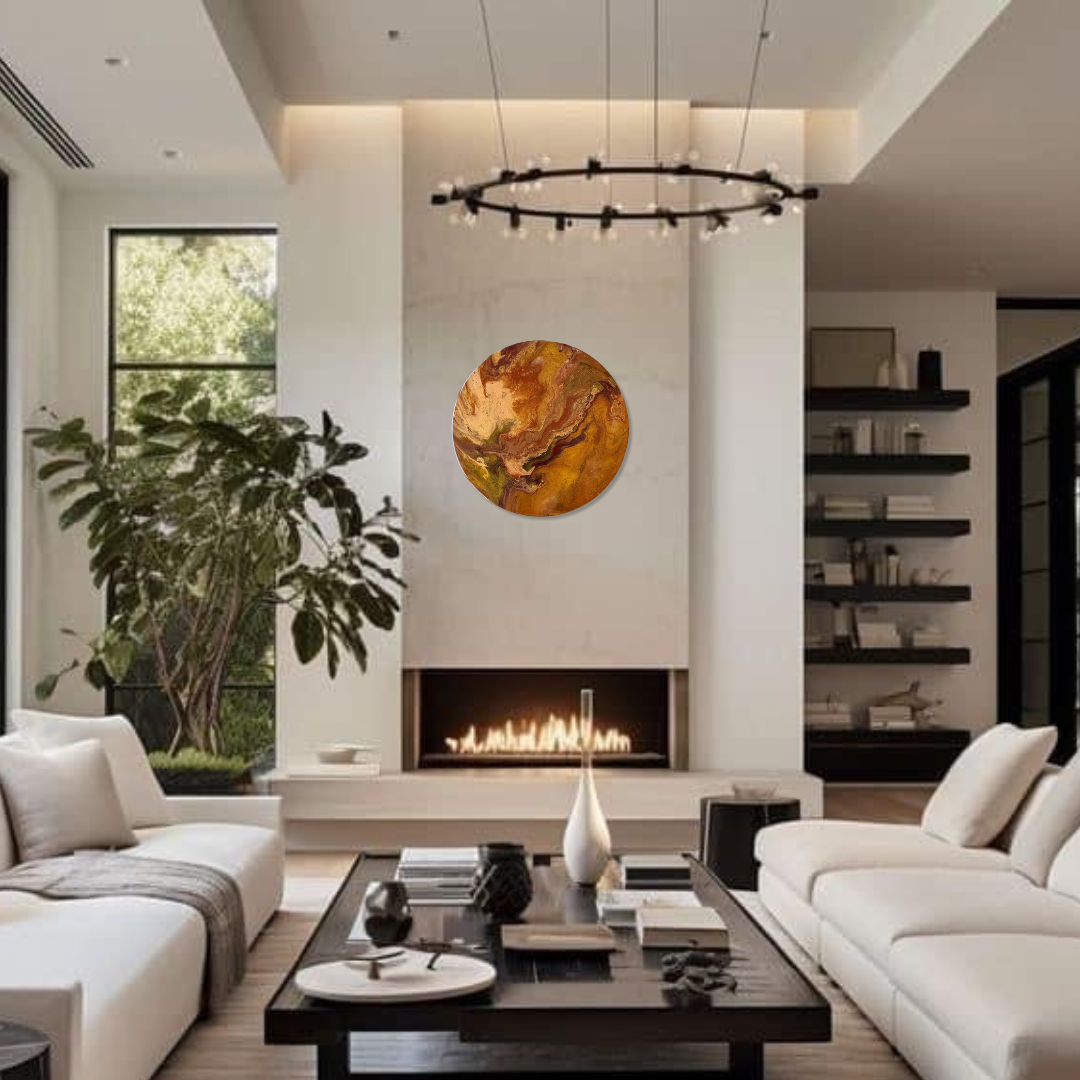 Epoxy schilderij - FLOW - Ø40 cm