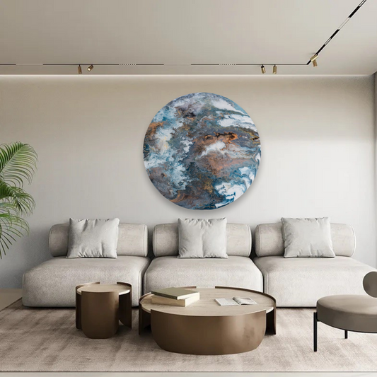 Epoxy schilderij - FROM ABOVE AND BEYOND - Ø100 cm