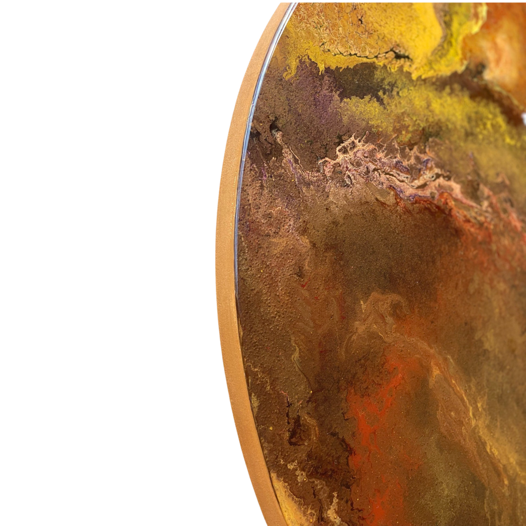 Epoxy schilderij - GOLDEN HOUR - Ø75 cm