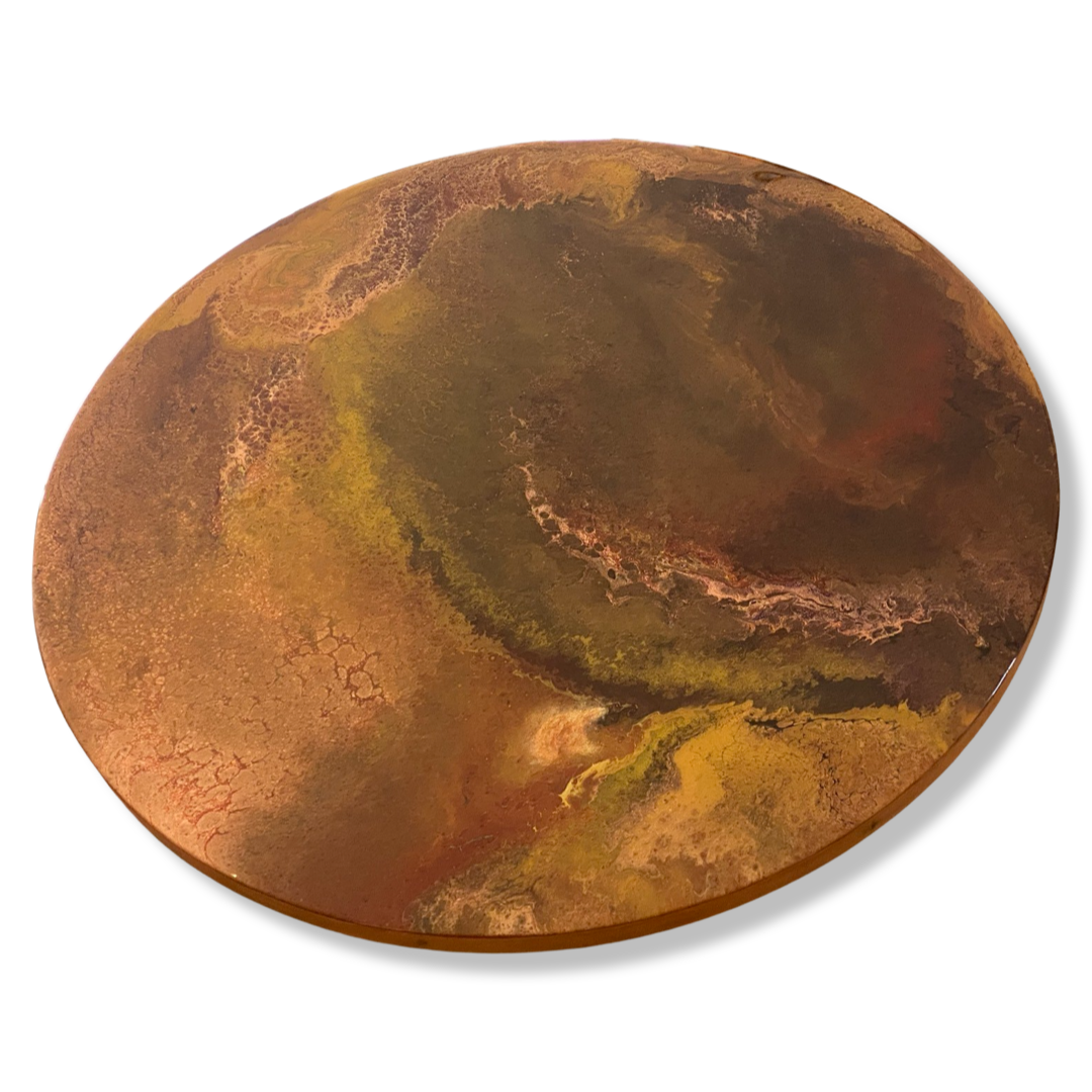 Epoxy schilderij - GOLDEN HOUR - Ø75 cm