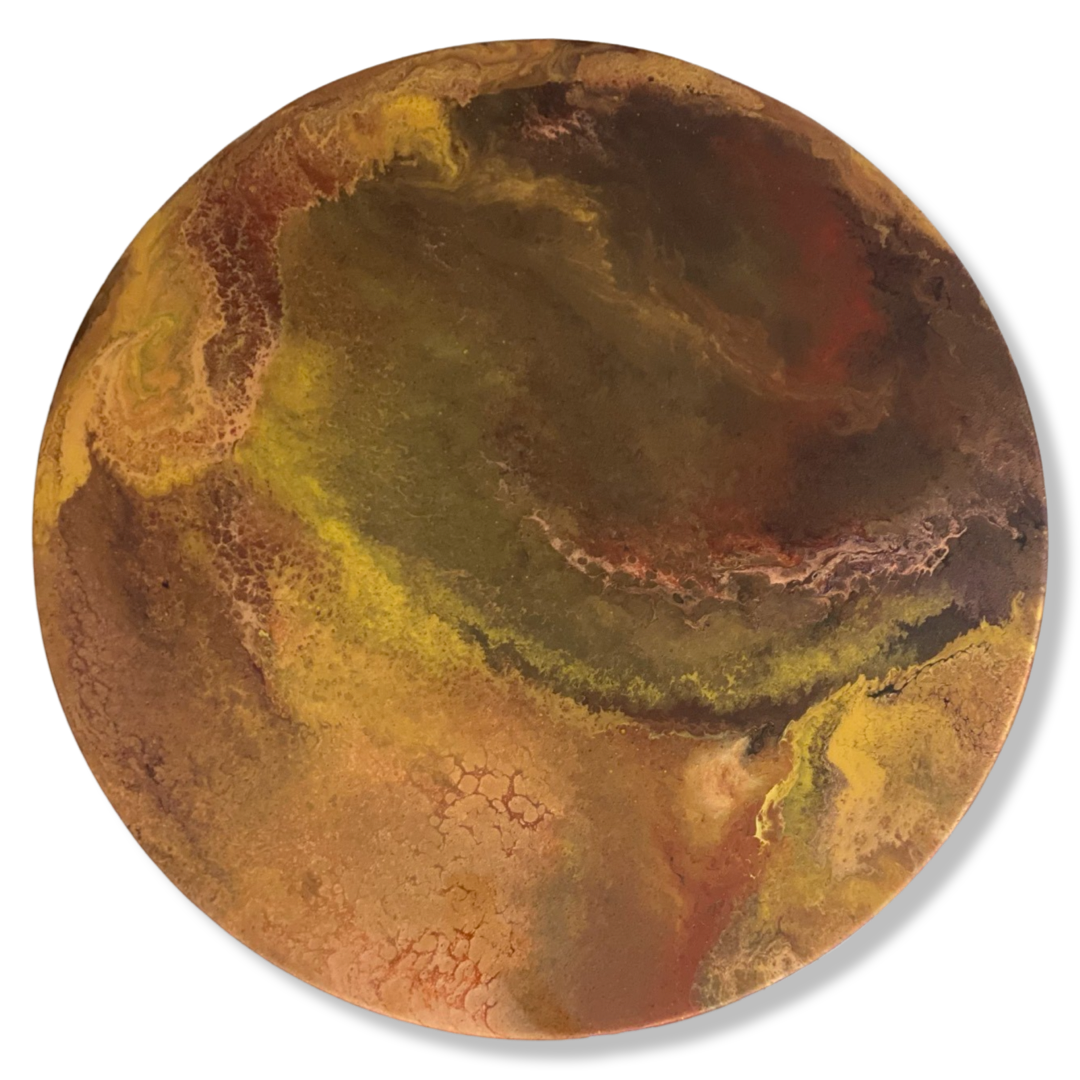 Epoxy schilderij - GOLDEN HOUR - Ø75 cm