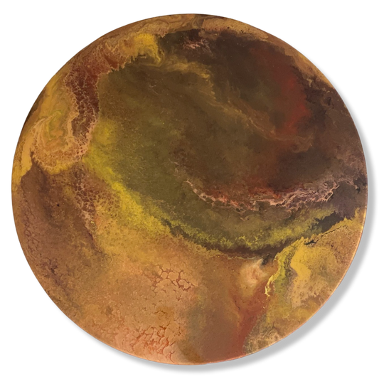 Epoxy schilderij - GOLDEN HOUR - Ø75 cm