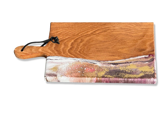 Luxe borrelplank - 40 cm - paars/wit/goud