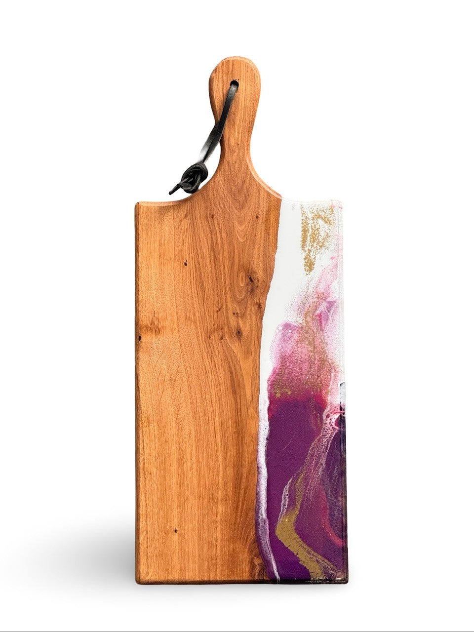 Luxe borrelplank 50 cm paars/wit/goud