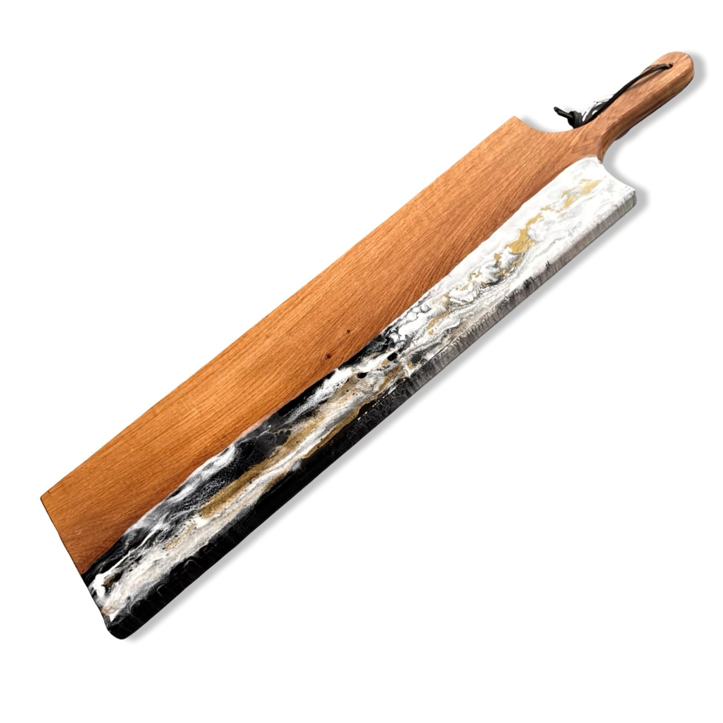 Luxe borrelplank XL Deluxe - 80 cm- zwart/wit/goud