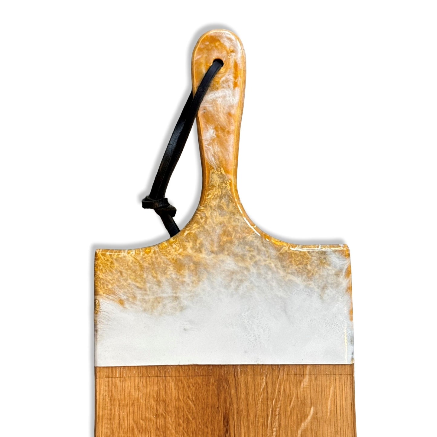 Luxe XXL borrelplank Glamour - 95 cm - wit/oker/goud