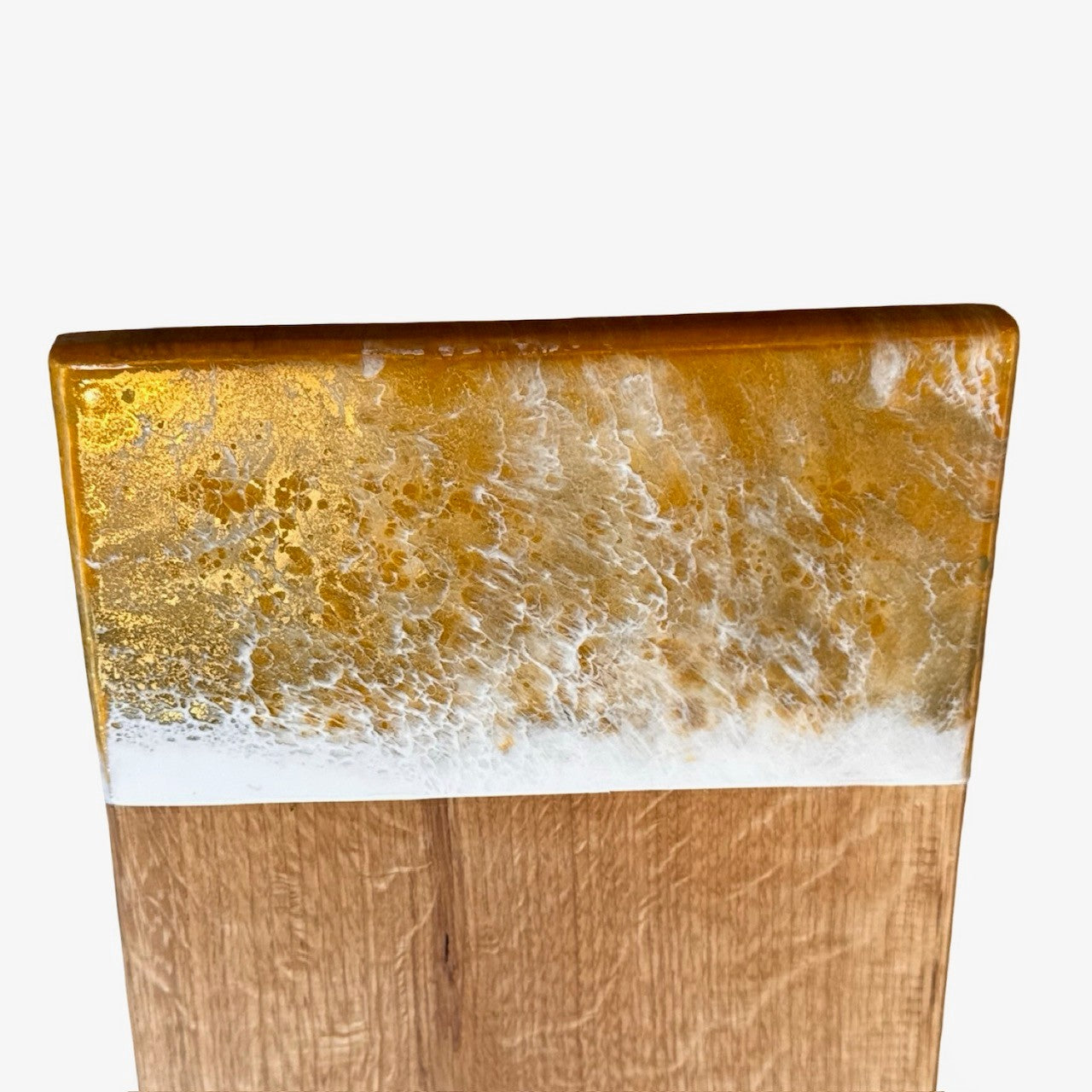 Luxe XXL borrelplank Glamour - 95 cm - wit/oker/goud