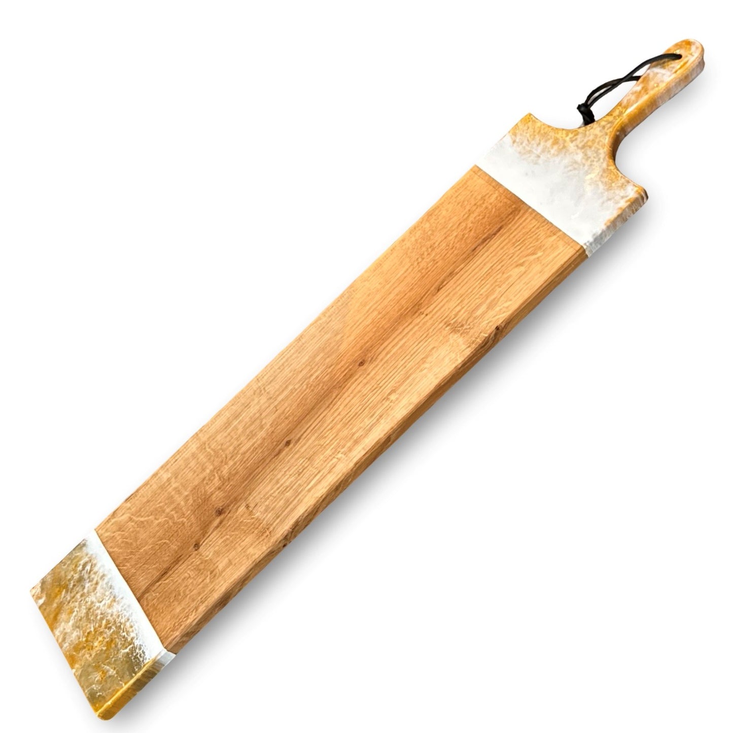 Luxe XXL borrelplank Glamour - 95 cm - wit/oker/goud