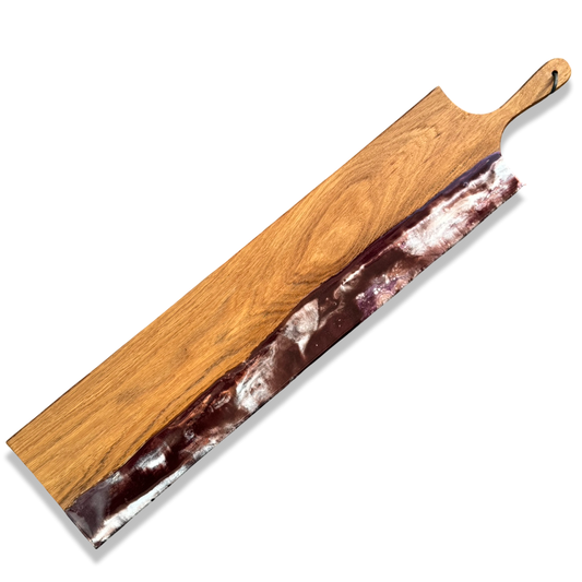 Luxe XXL borrelplank Berry - 95 cm - wit/bordeaux/goud