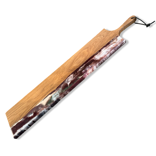 Luxe XXL borrelplank Berry - 95 cm - wit/bordeaux/goud