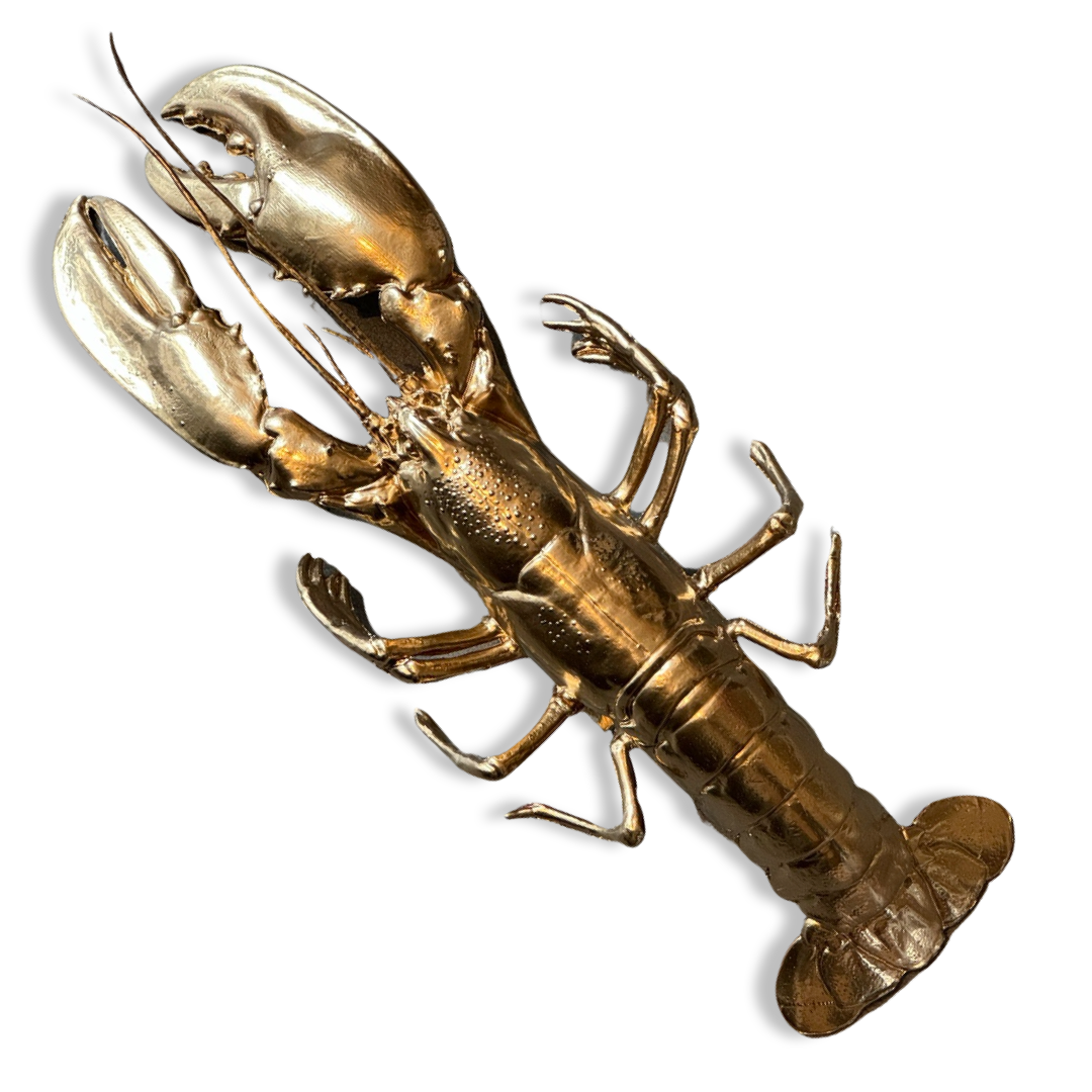 Wanddecoratie kreeft - Goud metallic - 50 cm
