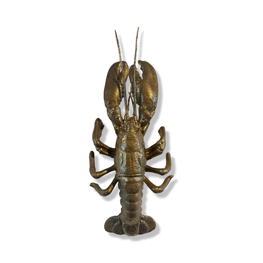 Mini kreeft wanddecoratie - goud - 30x15 cm
