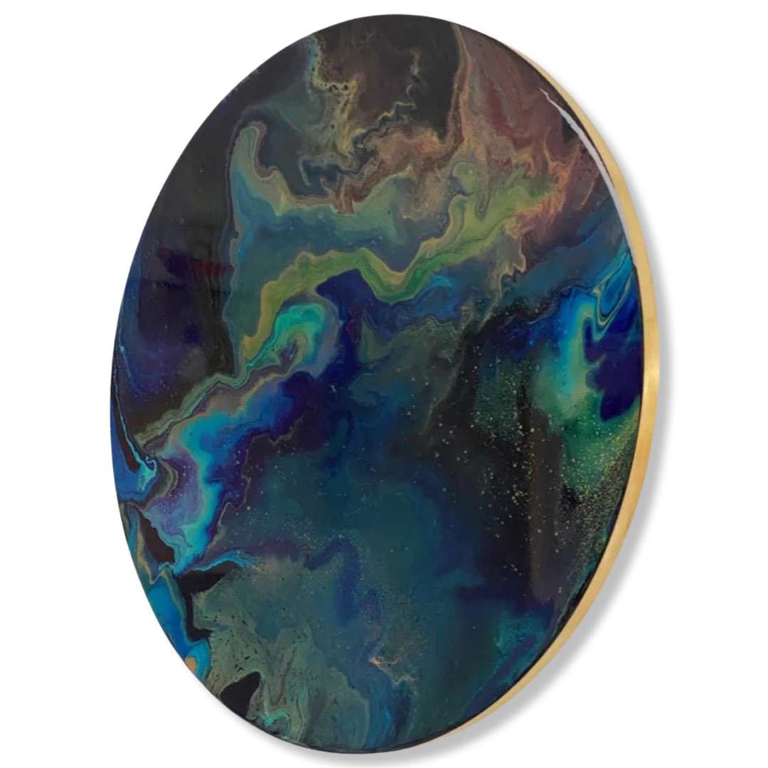 Epoxy schilderij - NORTHERN LIGHTS - Ø60 cm