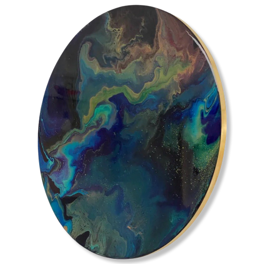 Epoxy schilderij - NORTHERN LIGHTS - Ø60 cm