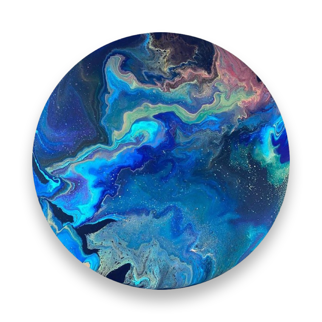 Epoxy schilderij - NORTHERN LIGHTS - Ø60 cm