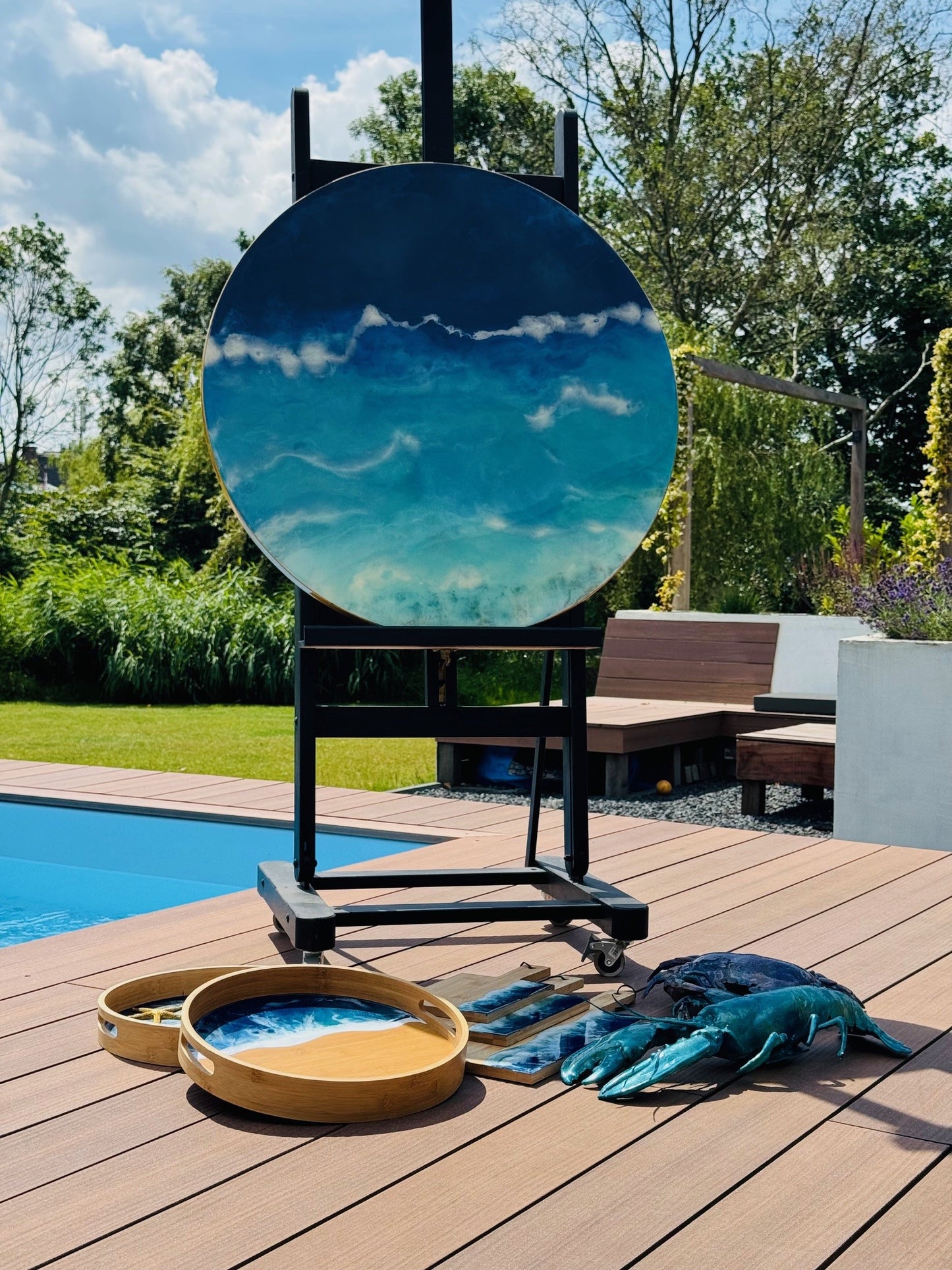 Epoxy schilderij - OCEAN VIEW - Ø80 cm