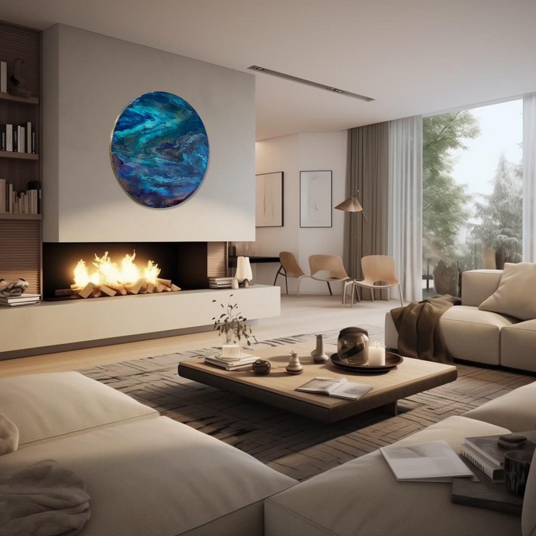 Epoxy schilderij - MYSTIC - Ø80 cm