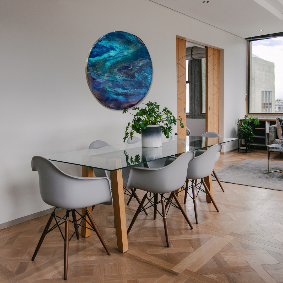 Epoxy schilderij - MYSTIC - Ø80 cm