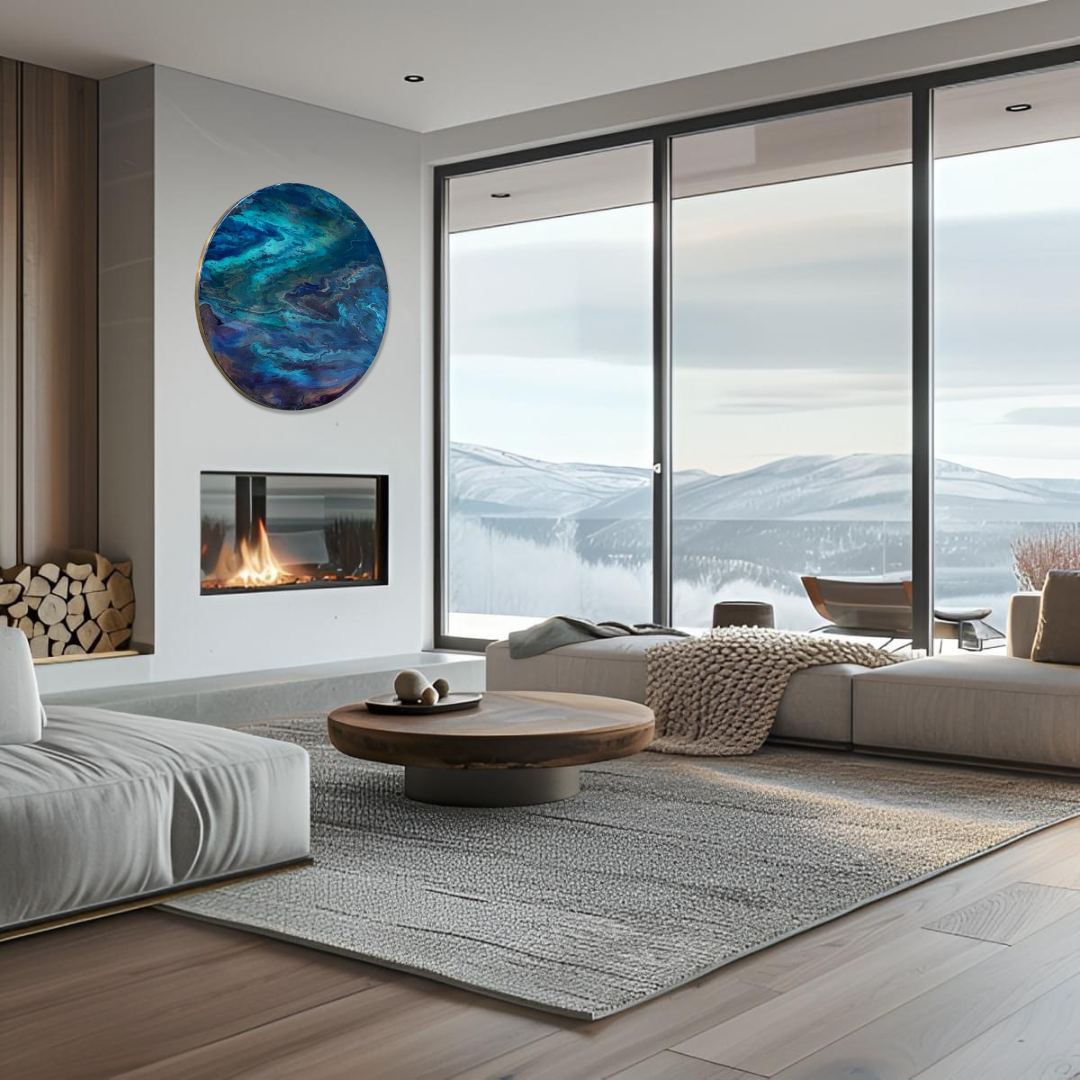 Epoxy schilderij - MYSTIC - Ø80 cm