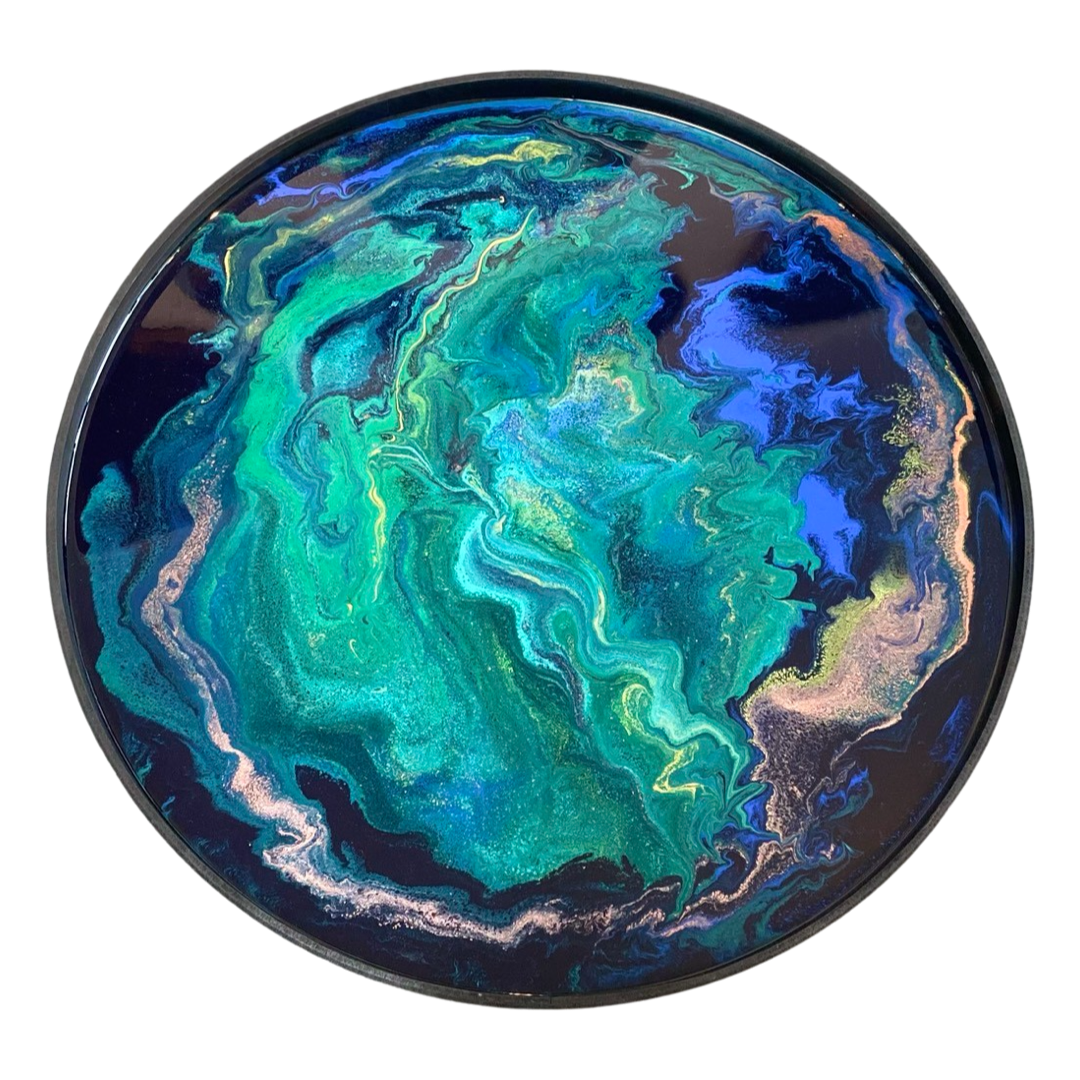 SWIRL - epoxy bijzettafel - Ø50 cm