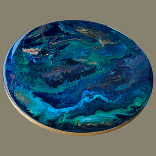 UNIVERSE – Rond epoxy schilderij Ø60 cm