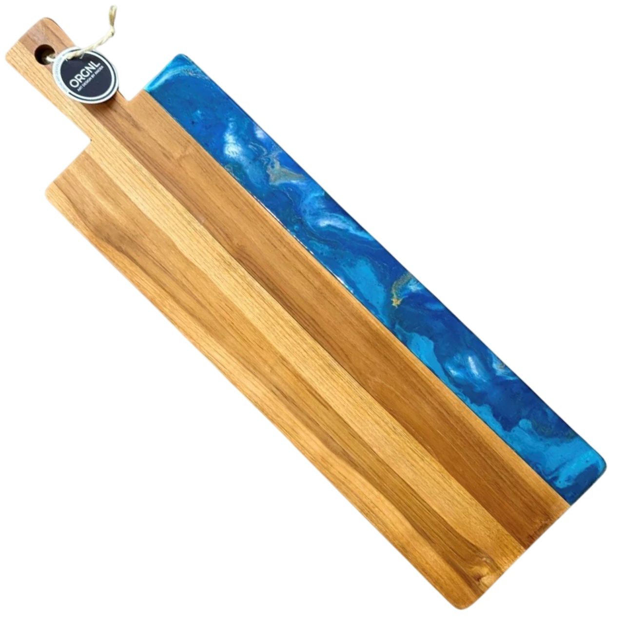 XL epoxy borrelplank blauw/goud/wit 70 cm