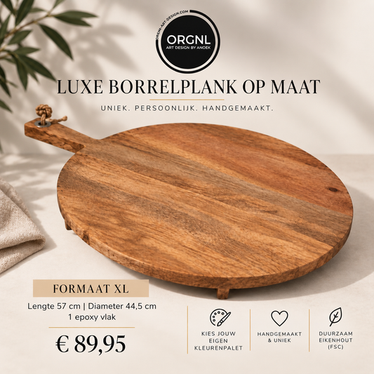 XL – Luxe borrelplank op maat |57 × Ø44,5 cm